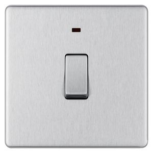 Image of Colours 20A Brushed stainless steel effect Switch