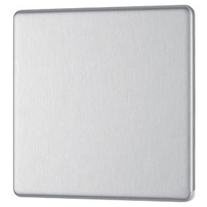 Image of Colours Brushed steel effect Single Blanking plate