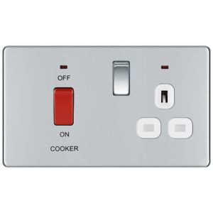 Image of Colours 45A Polished chrome effect Cooker Switch