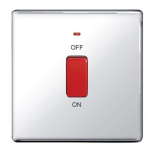 Image of Colours 45A Chrome effect Cooker Switch