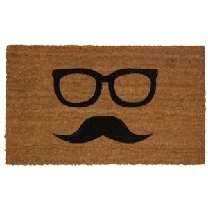 Image of Colours Uri Moustache Black & natural Coir Door mat (L)0.75m (W)0.45m