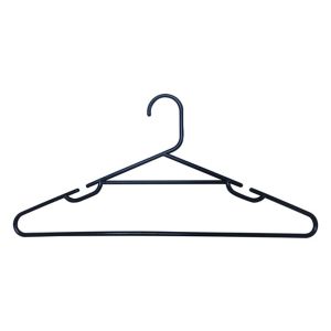Image of Black Plastic Clothes hangers Pack of 10