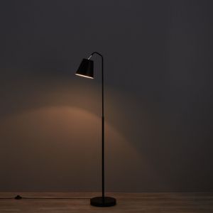 Image of Colours Bernier Matt Black Halogen Floor lamp