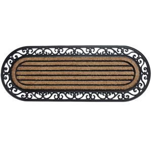 Image of Black & natural Coir & rubber Door mat (L)0.45m (W)0.45m