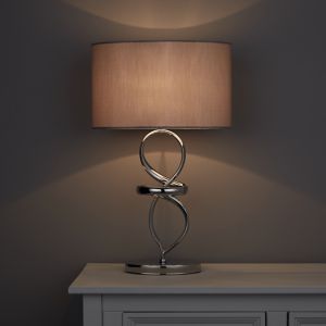 Image of Colours Hadwick Twisted Matt Chrome effect Table lamp
