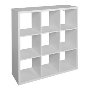 Image of Form Mixxit Gloss white 9 Cube Shelving unit (H)1080mm (W)1080mm (D)330mm