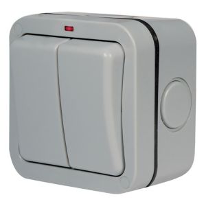 Image of Diall 20A Grey Double Outdoor Switch
