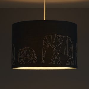 Image of Colours Irwell Denim blue Elephant stitched Light shade (D)300mm