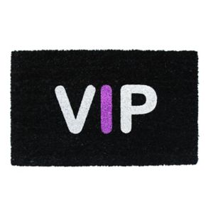 Image of Colours VIP Black purple & white Coir Door mat (L)0.75m (W)0.45m