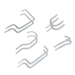 Image of Grey PVC-coated Steel Storage hook Pack of 10