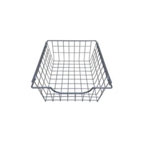 Image of Perkin Wire Silver effect Iron Sliding Storage basket (H)160mm (W)375mm
