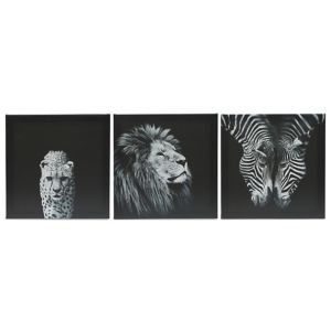 Image of Animals Black & white Canvas art Set of 3 (H)300mm (W)900mm