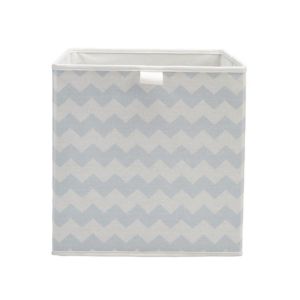 Image of Mixxit Chevron Blue Cardboard & polyester (PES) Storage basket (H)310mm (W)310mm