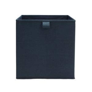 Image of Mixxit Navy Non-woven fabric & polyester (PES) Storage basket (H)310mm (W)310mm