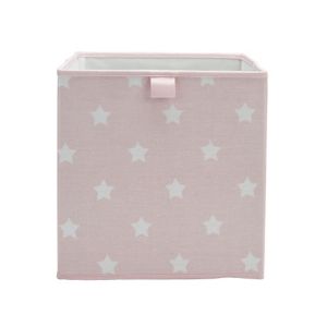 Image of Mixxit Star Pink & white Cardboard & polyester (PES) Storage basket (H)310mm (W)310mm