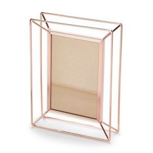 Image of Rose gold effect Rose gold effect Wire Picture frame (H)20.4cm x (W)4.3cm