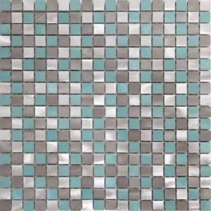 Image of Adrano Grey Aluminium Mosaic tile (L)304mm (W)292mm