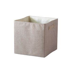 Image of Matt beige 29L Fabric Foldable Storage basket (H)310mm (W)310mm