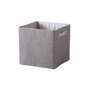 Image of Matt grey 29L Fabric Foldable Storage basket (H)310mm (W)310mm