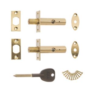 Image of ERA Brass Concealed door bolt (L)78mm Pack of 2