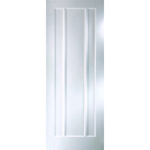 Image of Vertical 3 Panel Primed White Smooth Internal Door (H)1981mm (W)610mm
