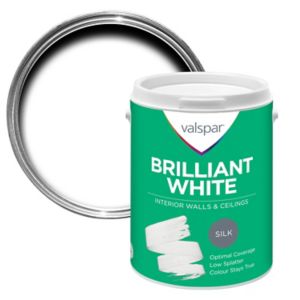 Image of Valspar White Silk Emulsion paint 5L
