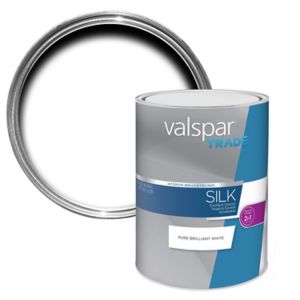 Image of Valspar Trade Pure brilliant white Silk Emulsion paint 5L