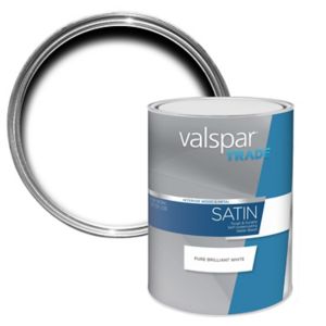 Image of Valspar Trade Pure brilliant white Satin Metal & wood paint 5L
