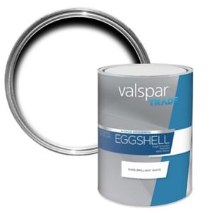 Image of Valspar Trade Pure brilliant white Eggshell Metal & wood paint 5L