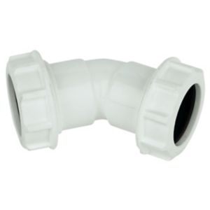 Image of FloPlast Universal White Compression 135° Adjustable Waste pipe Bend (Dia)40mm