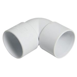 Image of FloPlast White Solvent weld 90° Waste pipe Bend (Dia)32mm
