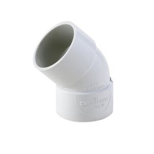 Image of FloPlast White Solvent weld 45° Waste pipe Bend (Dia)32mm