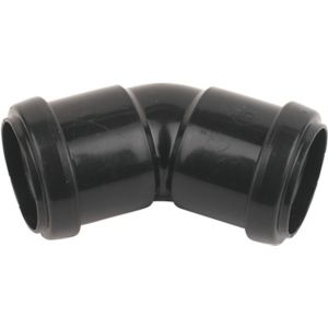 Image of FloPlast Black Push-fit 45° Waste pipe Bend (Dia)32mm