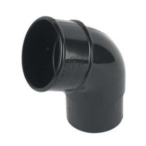Image of FloPlast Black Round 112.5° Offset Downpipe bend (Dia)68mm