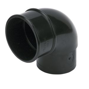 Image of FloPlast Black Round 90° Offset Downpipe bend (Dia)68mm