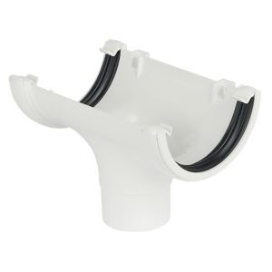 Image of FloPlast White Round Running Gutter outlet (L)138mm (Dia)112mm