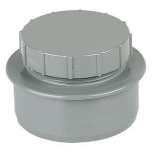 Image of FloPlast Ring Seal Soil Access cap (Dia)110mm Grey