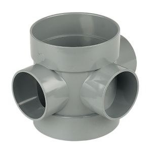 Image of FloPlast Ring Seal Soil Boss pipe (Dia)110mm Grey