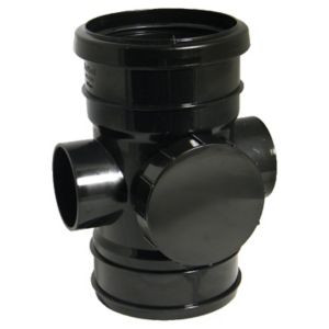 Image of FloPlast Ring Seal Soil Access pipe (Dia)110mm Black
