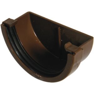 Image of FloPlast Miniflo Brown Half round Gutter stop end (L)51mm (Dia)76mm