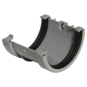 Image of FloPlast Miniflo Grey Half round Union Bracket (Dia)76mm