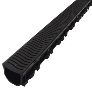 Image of FloPlast ABS & polypropylene Channel drainage & grate (L)1m (W)118mm