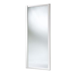 Image of Shaker White Mirrored Sliding Wardrobe Door (H)2220mm (W)610mm
