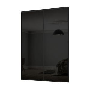 Image of Classic Black 2 door Sliding Wardrobe Door kit (H)2260mm (W)1489mm