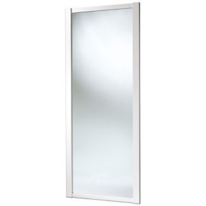 Image of Shaker White Mirrored Sliding Wardrobe Door (H)2220mm (W)762mm