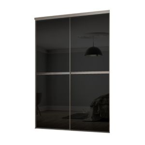 Image of Minimalist Black 2 door Sliding Wardrobe Door kit (H)2260mm (W)1200mm