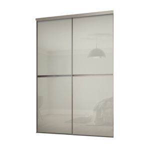Image of Minimalist Arctic white 2 door Sliding Wardrobe Door kit (H)2260mm (W)1504mm