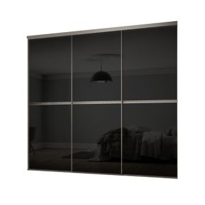 Image of Minimalist Black 3 door Sliding Wardrobe Door kit (H)2260mm (W)1790mm