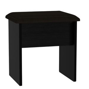 Image of Noire High gloss Black Dressing table stool (H)510mm (W)480mm (D)380mm