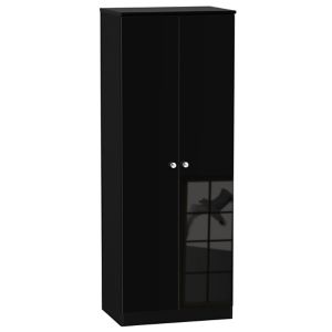Image of Noire High gloss black Double Wardrobe (H)1970mm (W)740mm (D)530mm